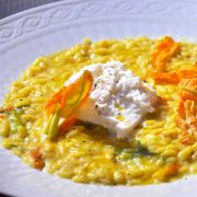 risotto ai fiori di zucca e burrata